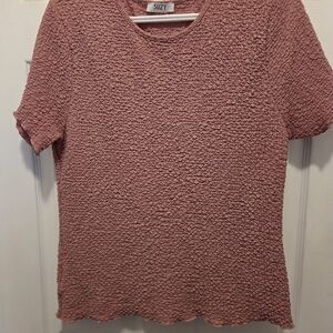 Suzy Shier Mauve Textured Short Sleeve Top